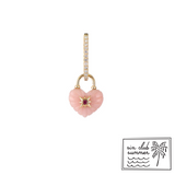 Carved Pink Opal Double Sided Heart Charm