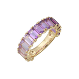 PURPLE OMBRÉ EMERALD CUT AMETHYST 3/4 BAND