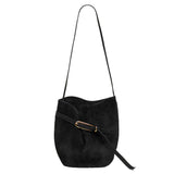 BELTED BUCKET CROSSBODY BAG