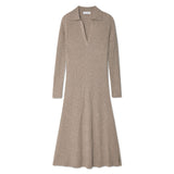 Merino Cashmere Ribbed Polo Dress