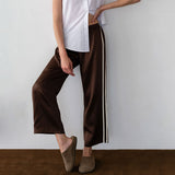 Silk Stripe Crop Pant