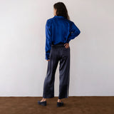 Silk Stripe Crop Pant