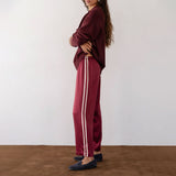 Silk Stripe Crop Pant