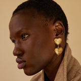 SOPHIE DOUBLE HEART DROP EARRINGS