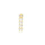 DOUBLE MULTI DIAMOND CHAIN STUD EARRING