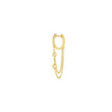 PILLOW CHAIN DIAMOND MINI HUGGIE EARRING