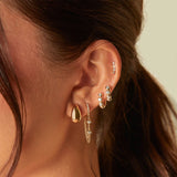 PILLOW CHAIN DIAMOND MINI HUGGIE EARRING