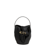 Belted Bucket Bag Mini Black Eel