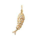 GOLD AND DIAMOND FISH CHARM