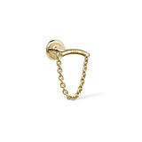 Single Chain Drape Threaded Stud Earring