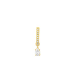 OVAL DROP DIAMOND MINI HUGGIE EARRING