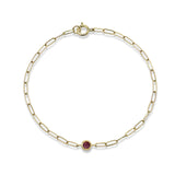 Classique Birthstone Paperclip Bracelet