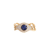 DIAMOND EVIL EYE CUBAN LINK RING