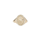 Camel Pavé Diamond Signet