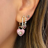 Trust Your Heart Carved Pink Opal Charm
