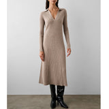 Merino Cashmere Ribbed Polo Dress