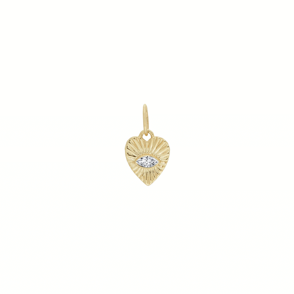DIAMOND SUNBEAM HEART CHARM:MINI