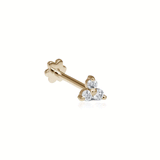 Diamond Trinity Threaded Stud Earring