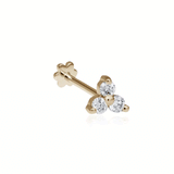 Diamond Trinity Threaded Stud Earring