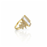 14K GOLD ART DECO STATEMENT RING