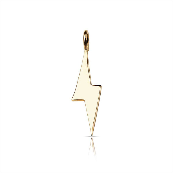 SMALL SOLID GOLD LIGHTNING BOLT CHARM