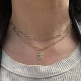 SMALL DIAMOND MONSTERA LEAF CHARM