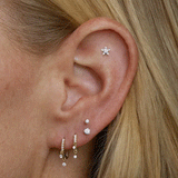 Invisible Set Diamond Threaded Stud Earring
