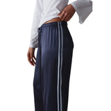 SILK STRIPE CROP PANT