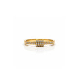 14K SOLID GOLD DIAMOND RONDELLE STYLE RING