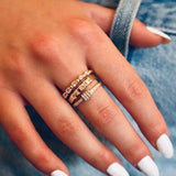 14K SOLID GOLD DIAMOND RONDELLE STYLE RING