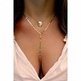14K SOLID GOLD VALENTINO LARIAT NECKLACE