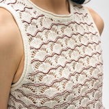 cotton blend pointelle stitch tank