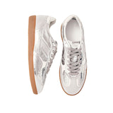 Tb.490 Rife Shimmer Silver Cream Leather Sneakers