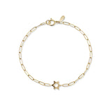 STAR OF DAVID PAPERCLIP CHAIN BRACELET