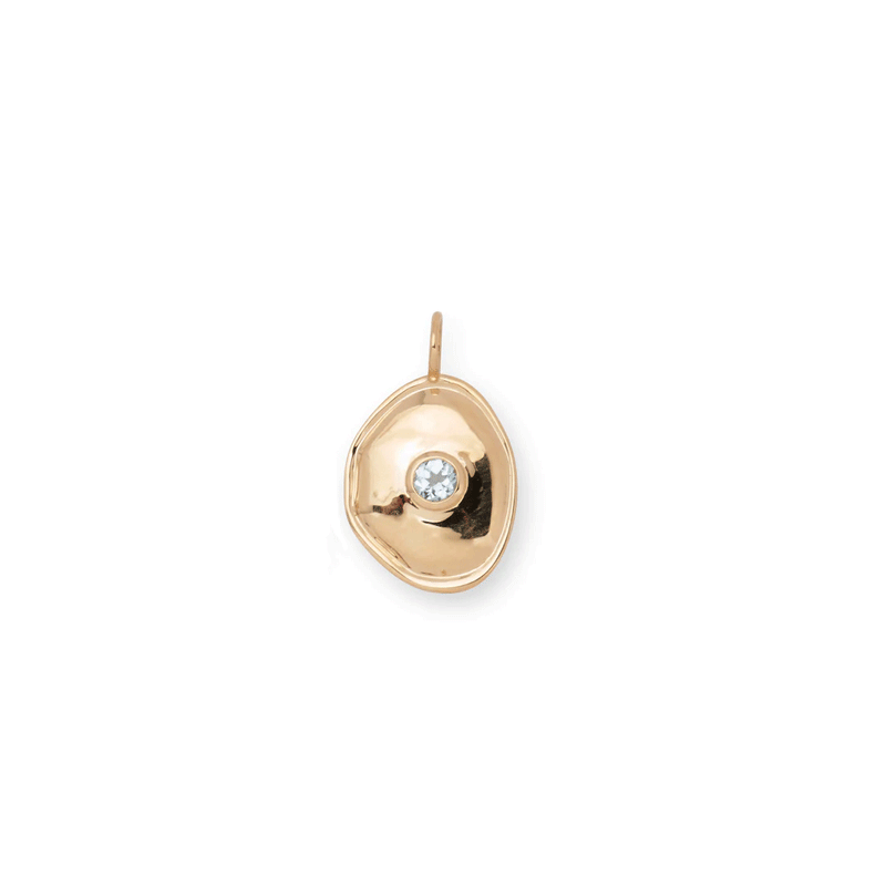 14k Gold Birthstone Necklace Charm