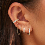 PRONG SET DIAMOND BAGUETTE HUGGIE