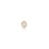 Bezel Set Oval Diamond Stud Earring