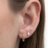 Bezel Set Oval Diamond Stud Earring