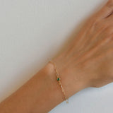 CLASSIQUE EMERALD BIRTHSTONE PAPERCLIP BRACELET