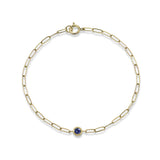 CLASSIQUE BLUE TOPAZ BIRTHSTONE PAPERCLIP BRACELET