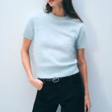BRUSHED CASHMERE BLEND TEE