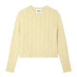CASHMERE VARSITY CABLE CREWNECK