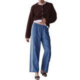 THE LINEN CROP RACER STRIPE PANT