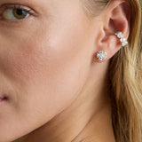DIAMOND FLOWER STUD EARRINGS