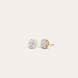 DIAMOND FLOWER STUD EARRINGS