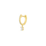 OVAL DROP DIAMOND MINI HUGGIE EARRING