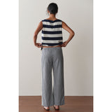THE COTTON GINGHAM CROP STRIPE PANT