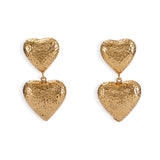 SOPHIE DOUBLE HEART DROP EARRINGS