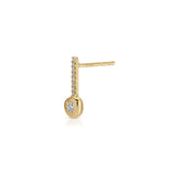 DIAMOND PILLOW BAR STUD EARRING