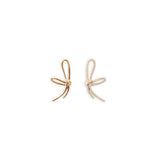 ELONGATED BOW DIAMOND ACCENT EARRINGS